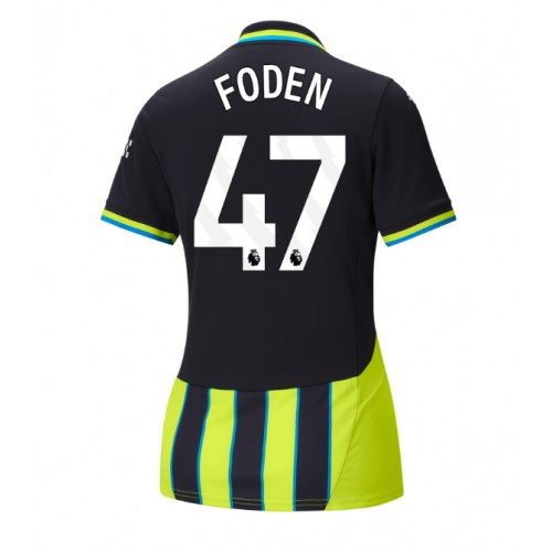 Fotballdrakt Dame Manchester City Phil Foden #47 Bortedrakt 2024-25 Kortermet